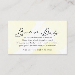 Tarjeta De Recepción Solicitud de libro de Baby Shower amarillo con col
