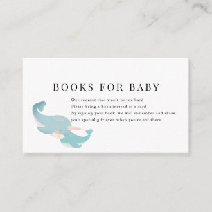 Tarjeta De Recepción Solicitud de libro de Baby Shower azul de Nahwhals