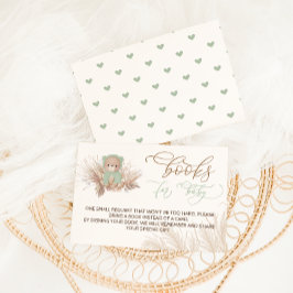 Tarjeta De Recepción Solicitud de libro de Baby Shower Bear Green Hoodi