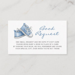 Tarjeta De Recepción Solicitud de libro de Baby Shower Blue Baby Bootie