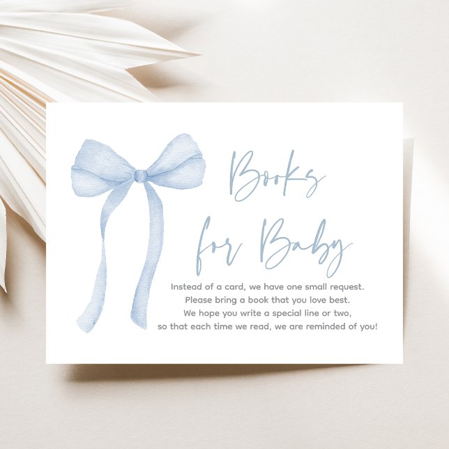 Tarjeta De Recepción Solicitud de libro de Baby Shower Blue Bow Boy (Subido por el creador)