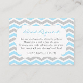 Tarjeta De Recepción Solicitud de libro de Baby Shower Blue Gray Boy