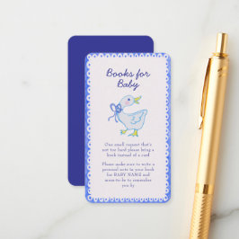 Tarjeta De Recepción Solicitud de libro de Baby Shower Blue Silly Goose