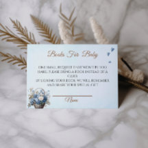 Solicitud de libro de Baby Shower Blue Vintage Cla