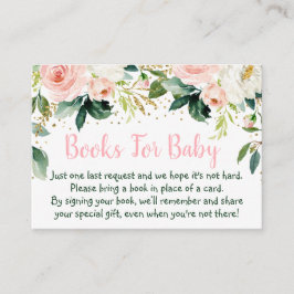 Tarjeta De Recepción Solicitud de libro de Baby Shower Boho Floral Pink