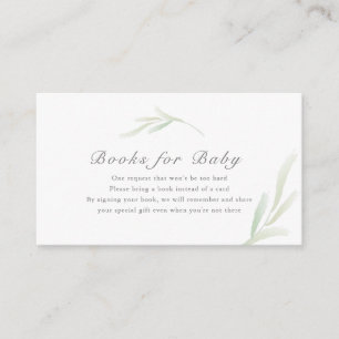 Tarjeta De Recepción Solicitud de libro de Baby Shower botánico de acua