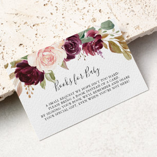 Tarjeta De Recepción Solicitud de libro de Baby Shower bucal rústica