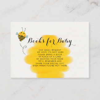 Tarjeta De Recepción Solicitud de libro de Baby Shower Bumble Bee Yello