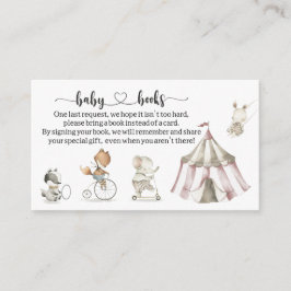 Tarjeta De Recepción Solicitud de libro de Baby Shower Circus Animals