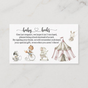 Tarjeta De Recepción Solicitud de libro de Baby Shower Circus Animals