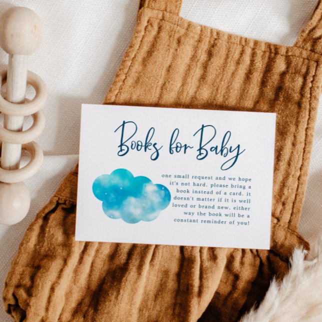 Tarjeta De Recepción Solicitud de libro de Baby Shower Cloud Nine Boy (Subido por el creador)