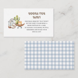 Tarjeta De Recepción Solicitud de libro de baby shower con tema de vaqu