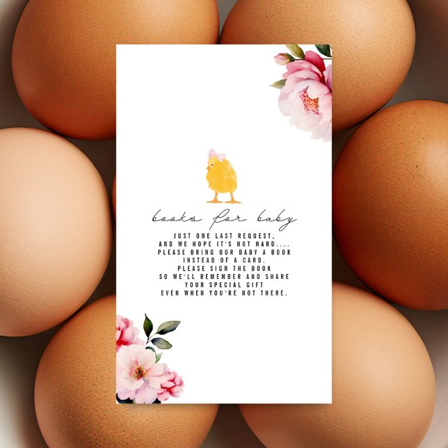 Tarjeta De Recepción Solicitud de libro de Baby Shower de Baby Chick Fl (Subido por el creador)