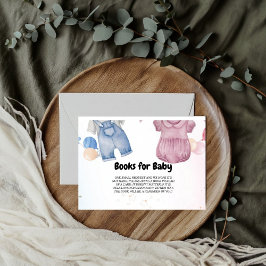 Tarjeta De Recepción Solicitud de libro de Baby Shower de Baby Clothesl