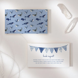 Tarjeta De Recepción Solicitud de libro de Baby Shower de ballena azul