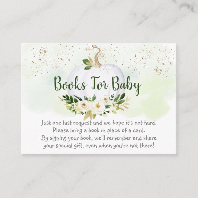 Tarjeta De Recepción Solicitud de libro de Baby Shower de Bavikin Green (Anverso)