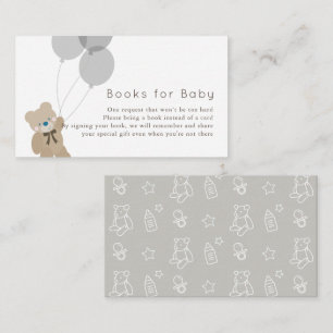 Tarjeta De Recepción Solicitud de libro de Baby Shower de Bear & Balloo