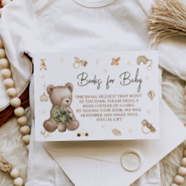Tarjeta De Recepción Solicitud de libro de Baby Shower de Bear Nursery
