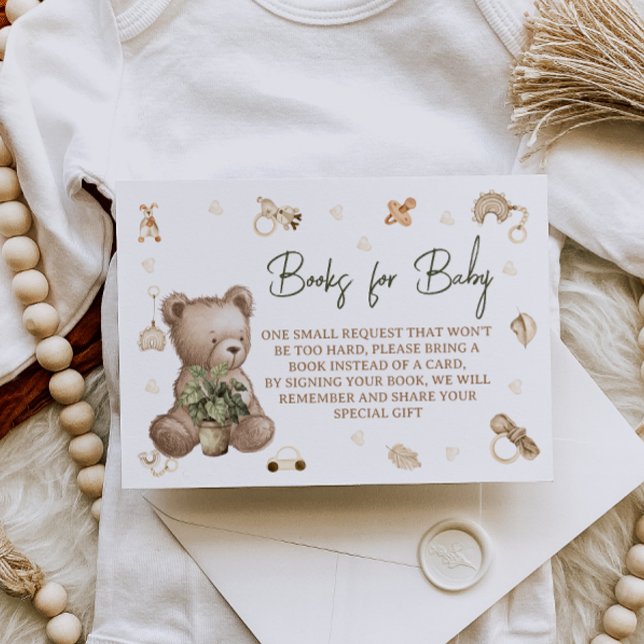 Tarjeta De Recepción Solicitud de libro de Baby Shower de Bear Nursery  (Subido por el creador)