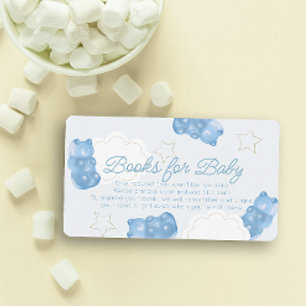 Tarjeta De Recepción Solicitud de libro de Baby Shower de Blue Gummy Be