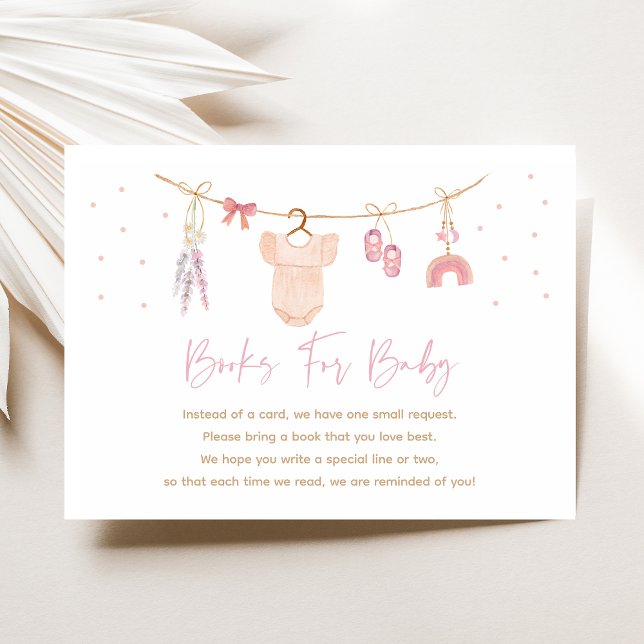 Tarjeta De Recepción Solicitud de libro de Baby Shower de Boho Baby Clo (Subido por el creador)