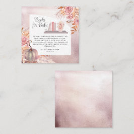 Tarjeta De Recepción Solicitud de libro de Baby Shower de Boho Pink Pum