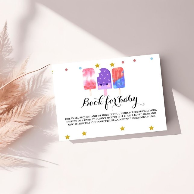 Tarjeta De Recepción Solicitud de libro de Baby Shower de Boho Popsicle (Subido por el creador)