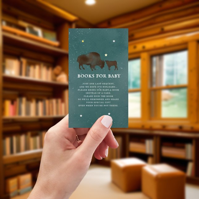 Tarjeta De Recepción Solicitud de libro de Baby Shower de Búfalo Waterc (Subido por el creador)