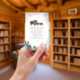 Tarjeta De Recepción Solicitud de libro de Baby Shower de Buffalo Cactu