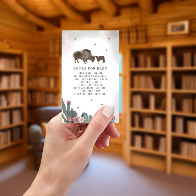 Tarjeta De Recepción Solicitud de libro de Baby Shower de Buffalo Cactu (Subido por el creador)
