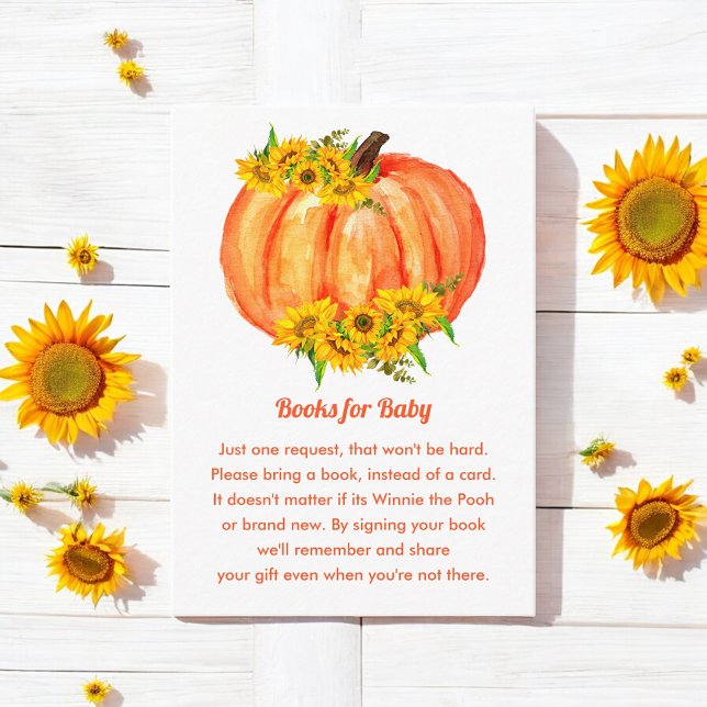 Tarjeta De Recepción Solicitud de libro de Baby Shower de calabaza (Subido por el creador)