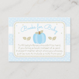 Tarjeta De Recepción Solicitud de libro de Baby Shower de calabaza azul