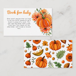 Tarjeta De Recepción Solicitud de libro de Baby Shower de calabaza flor