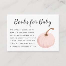 Tarjeta De Recepción Solicitud de libro de Baby Shower de Calabaza Rosa