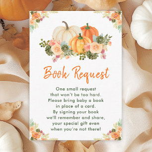Tarjeta De Recepción Solicitud de libro de baby shower de calabazas nar