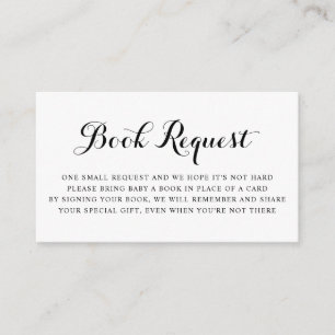 Tarjeta De Recepción Solicitud de libro de Baby Shower de caligrafía mo