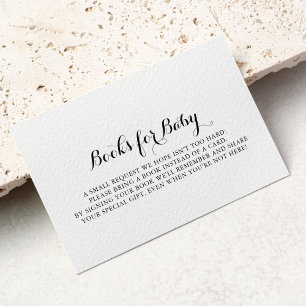 Tarjeta De Recepción Solicitud de libro de Baby Shower de caligrafía mo