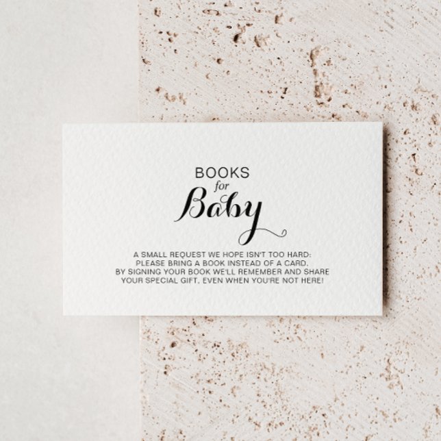 Tarjeta De Recepción Solicitud de libro de Baby Shower de caligrafía mo (Subido por el creador)