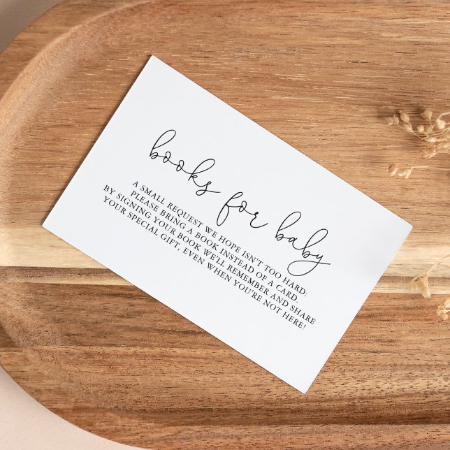 Tarjeta De Recepción Solicitud de libro de Baby Shower de caligrafía si (Subido por el creador)