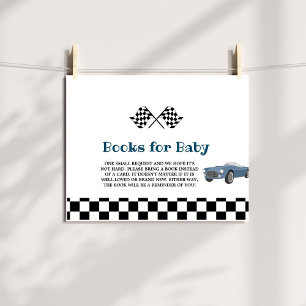 Tarjeta De Recepción Solicitud de libro de Baby Shower de carreras de c