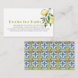 Tarjeta De Recepción Solicitud de libro de Baby Shower de Citrus Lemon