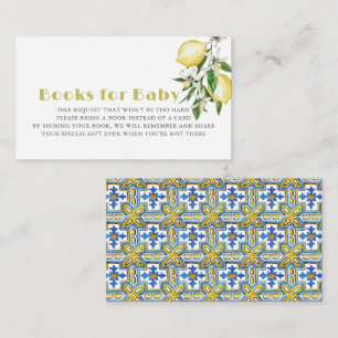 Tarjeta De Recepción Solicitud de libro de Baby Shower de Citrus Lemon