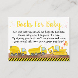 Tarjeta De Recepción Solicitud de libro de Baby Shower de Construction 
