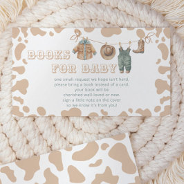 Tarjeta De Recepción Solicitud de libro de Baby Shower de Cowboy Wester