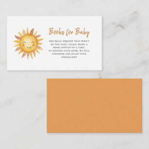 Tarjeta De Recepción Solicitud de libro de Baby Shower de Cuho Boho Sun