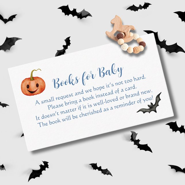 Tarjeta De Recepción Solicitud de libro de Baby Shower de Cute Hallowee (Subido por el creador)