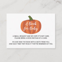 Solicitud de libro de Baby Shower de Cute Pumpkin