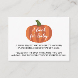 Tarjeta De Recepción Solicitud de libro de Baby Shower de Cute Pumpkin