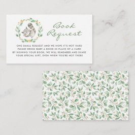 Tarjeta De Recepción Solicitud de libro de Baby Shower de Cute Raccoon
