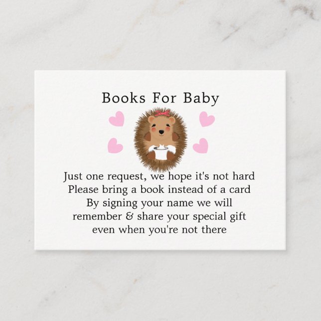 Tarjeta De Recepción Solicitud de libro de Baby Shower de Cute Woodland (Anverso)